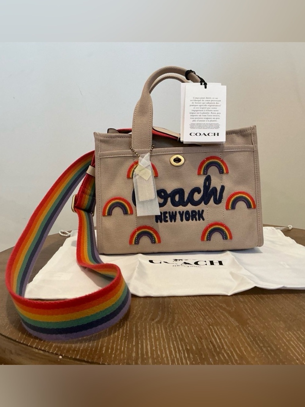 Coach Cargo Tote Bag 26 With Rainbow - Picture 11 of 12